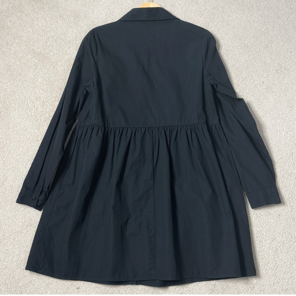 NEW Asos Shirt Dress Poplin Cotton Long Sleeve Button Front Collar Pleat Waist - Picture 6 of 11